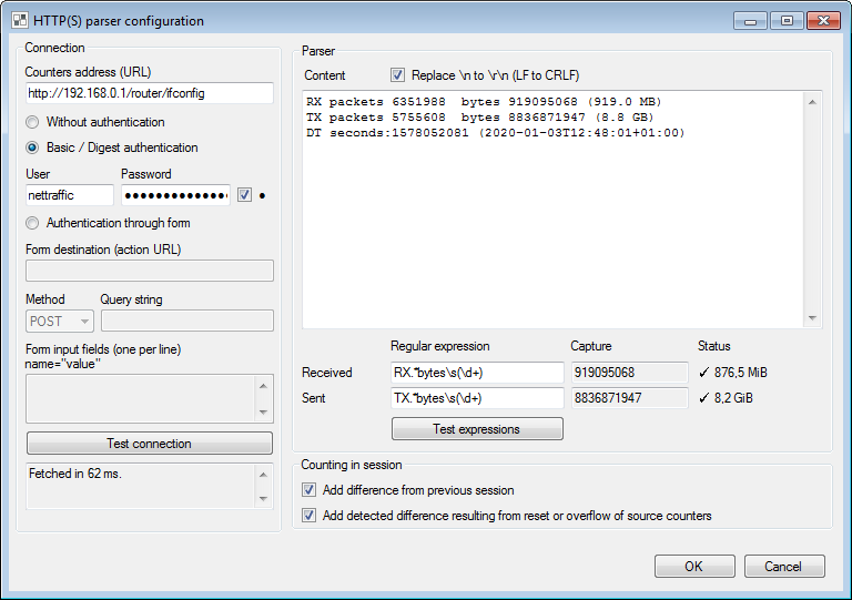 Settings - parser HTTP(S) configuration